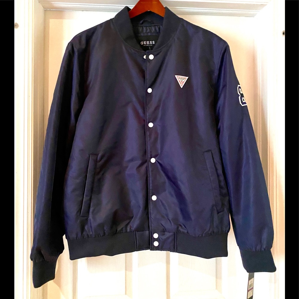 ๐SOLD! NEW GUESS Menโs Jacket Navy - Picture 1 of 9